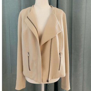 Bar III Knit Moto Jacket Beige Size perfect for fall